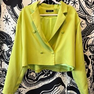 Boohoo Neon Green Blazer